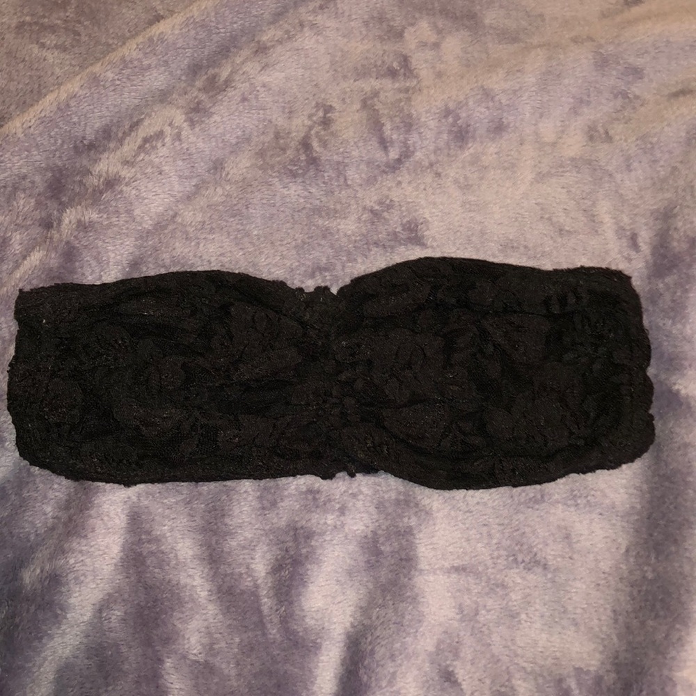 black floral lace bandeau
